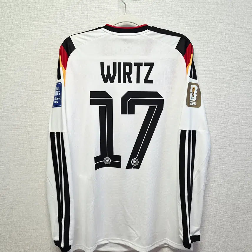 [BUNJANG] Germany Home Long Sleeve Football Jersey No. 17 Wirtz Authentic / (새상품) 26-28 독일 홈 긴팔 No.17 비르츠 정품 유니폼