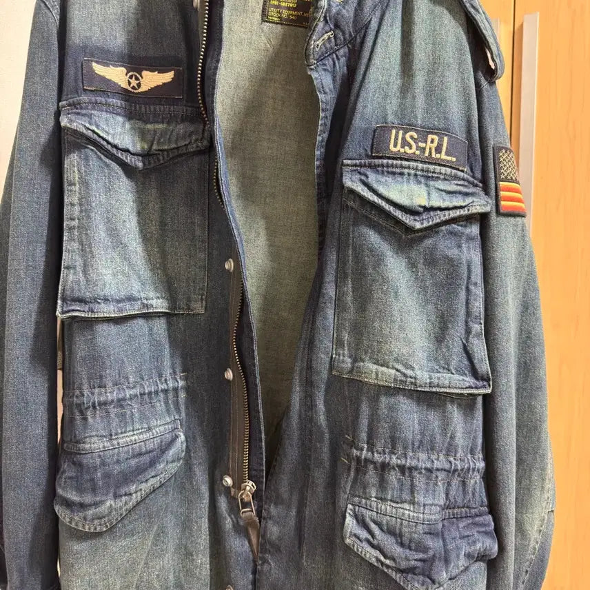 [BUNJANG] Polo Ralph Lauren Denim Flag Parka / 폴로 랄프로렌 데님 성조기 야상