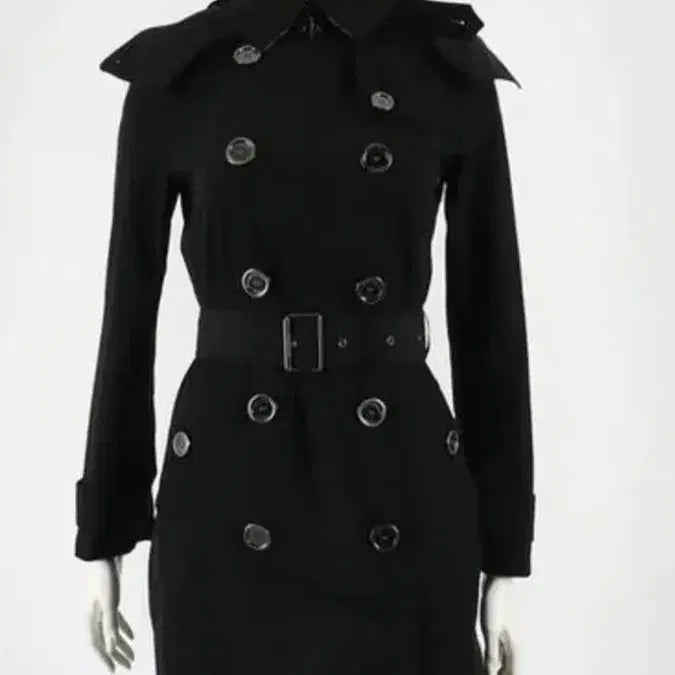 [BUNJANG] Burberry Black Hooded Trench Coat UK4 / 정품 버버리 블랙 후드 트렌치 코트 UK4