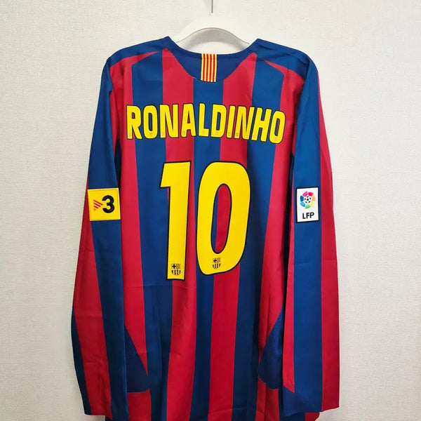 [BUNJANG] FC Barcelona 2005-06 Home Long Sleeve Ronaldinho #10 Replica Jersey / (새상품) 05-06 바르셀로나 홈 긴팔 리이슈 No.10 호나우지뉴 정품 유니폼