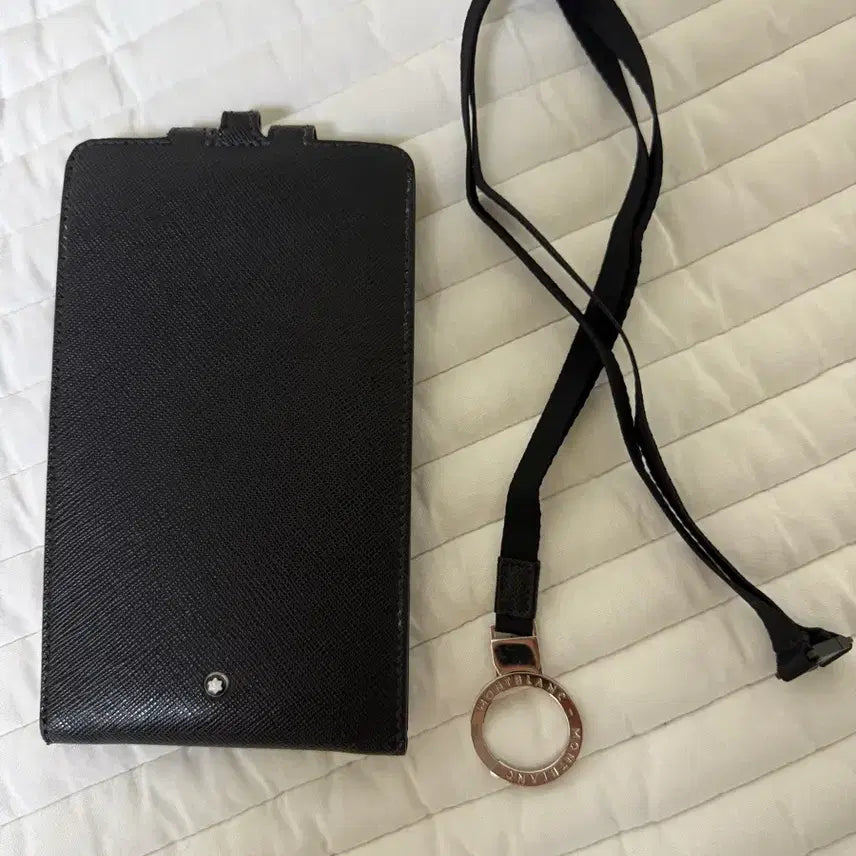 [BUNJANG] Montblanc Genuine Saffiano Leather Card Holder Necklace / 몽블랑 정품 카드 홀더 목걸이