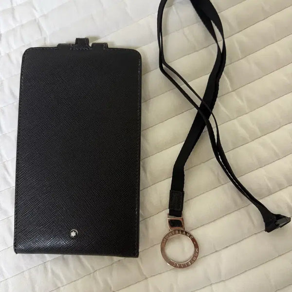 [BUNJANG] Montblanc Genuine Saffiano Leather Card Holder Necklace / 몽블랑 정품 카드 홀더 목걸이