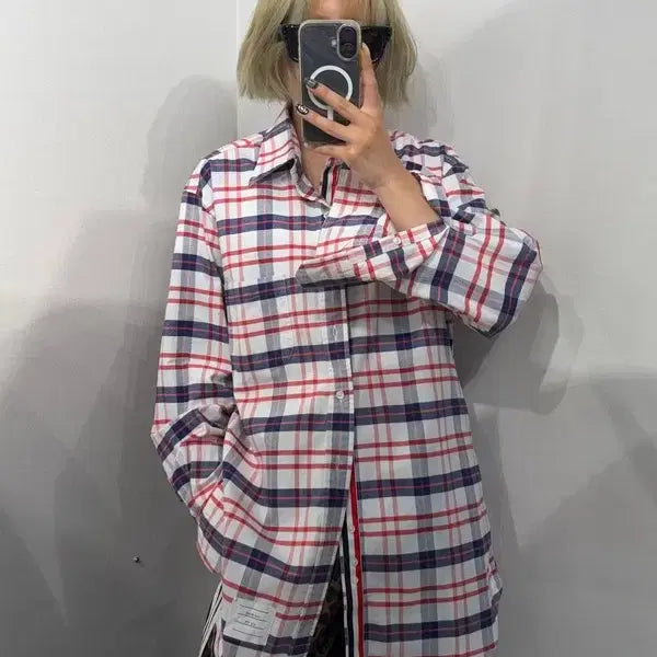 [BUNJANG] Thom Browne Check Pattern Oxford Shirt / 4 톰브라운 체크 패턴 옥스포드 셔츠