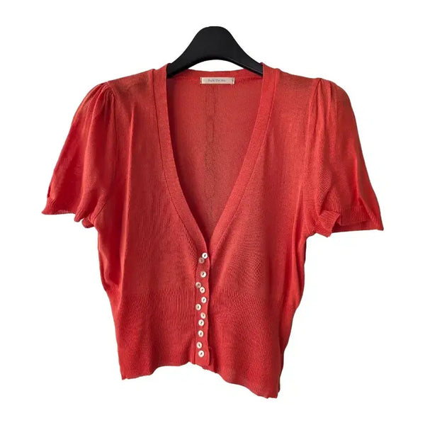 [BUNJANG] Orange Button Slim Fit Cardigan / S/오렌지 슬림 단추가디건