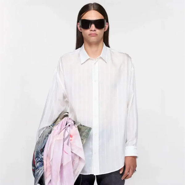 [BUNJANG] Acne Studios Cupro Silk Stripe Shirt / 아크네 큐프라 실크 스트라이프 셔츠 44 48