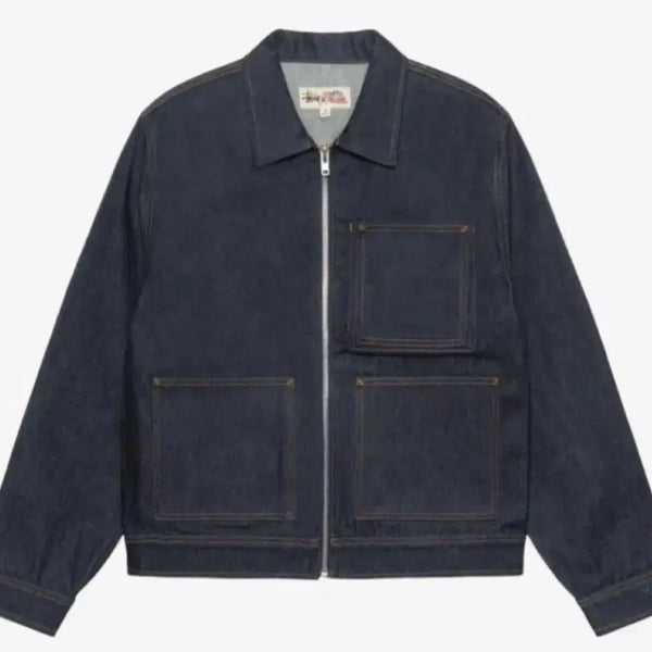[BUNJANG] Stussy Denim Zip Work Jacket M / 스투시 데님 집 워크 자켓 로우 M