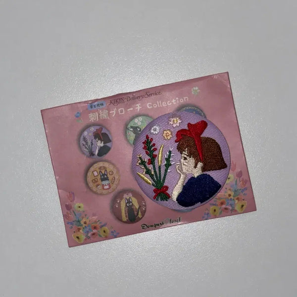 [BUNJANG] Kiki's Delivery Service Embroidered Can Badge / 마녀배달부 키키 자수 캔뱃지