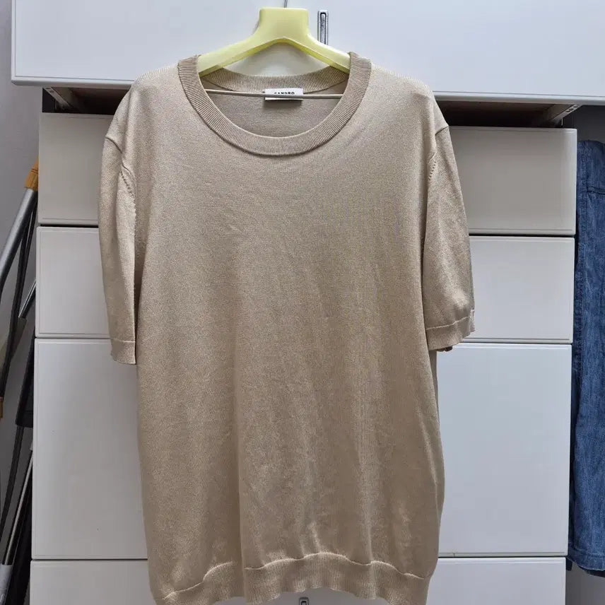 [BUNJANG] Sandro Gold Beige Short Sleeve Knit Top M / 산드로 골드베이지반팔니트M