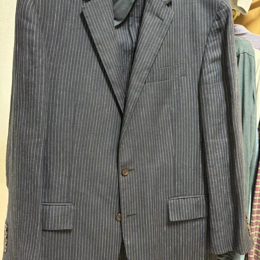 [BUNJANG] Polo Ralph Lauren Striped Linen Jacket / 폴로 랄프로렌 스트라이프 린넨 자켓