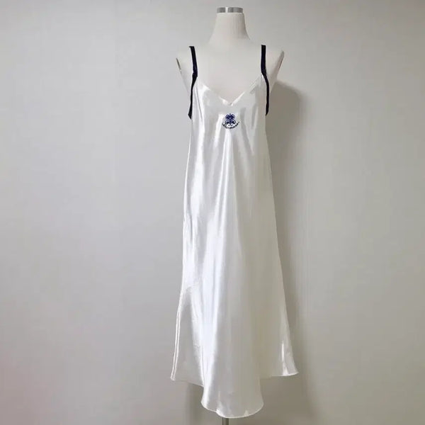 [BUNJANG] Elegant Embroidered Long Sleeve Sheer Dress / 고급진 자수 롱슬리브 드레시한 나시원피스 F 화이트펄