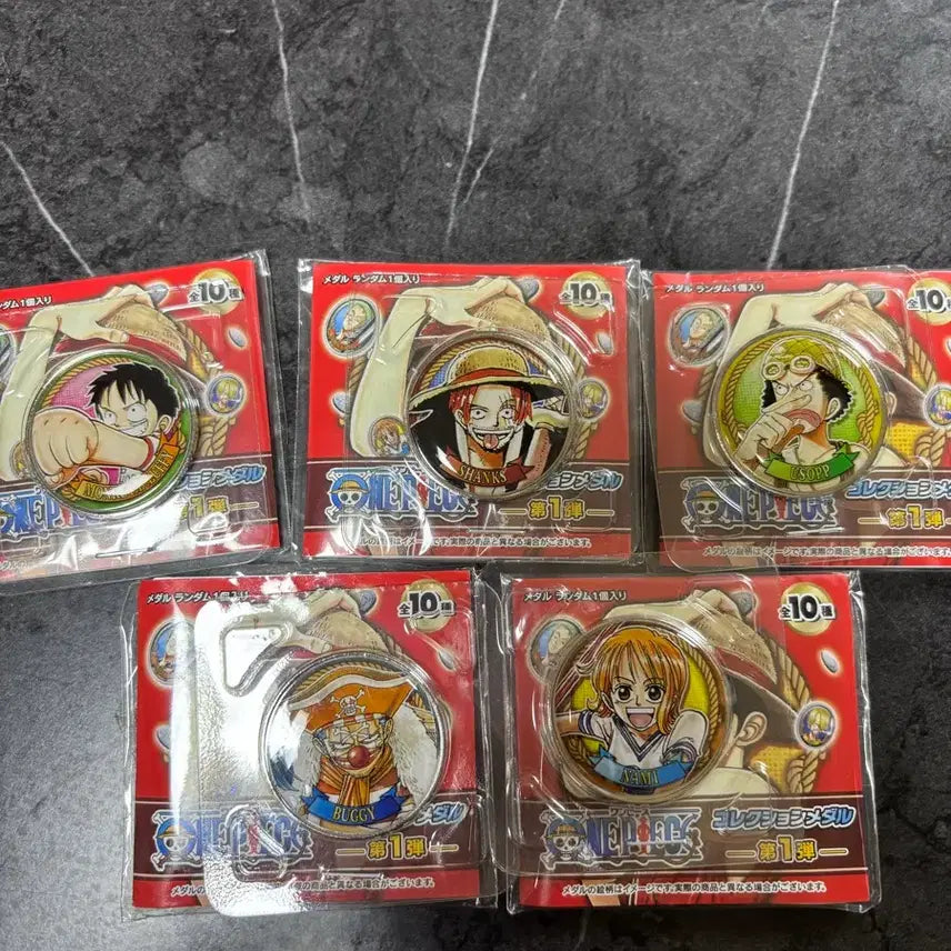 [BUNJANG] One Piece Jump Shop Medals Bundle Set - Shanks, Luffy, Buggy, Usopp, Nami / 원피스 점프샵 메달 샹쿠스 루피 버기 우솝 나미 일괄