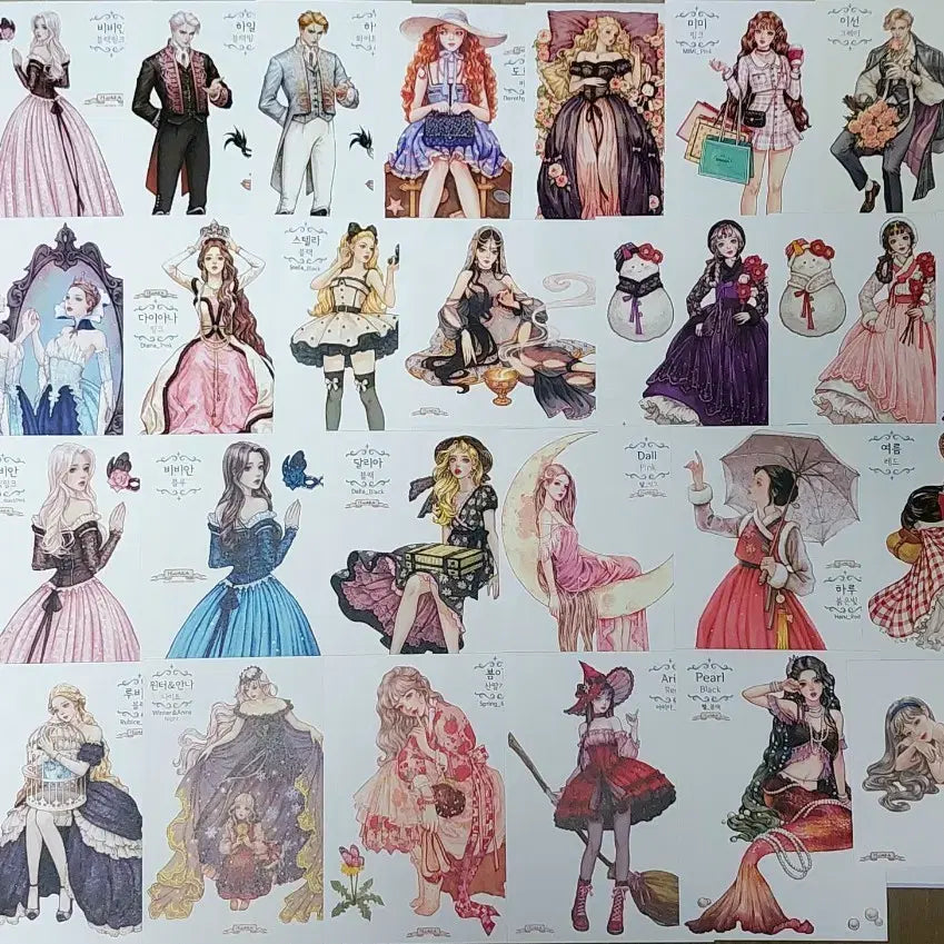 [BUNJANG] Hwaras Shop Character Stickers Pack (200 KRW per sheet) / 화라상점 인물인스 장당200원에 판매해요