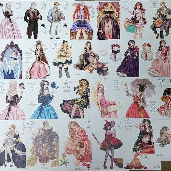 [BUNJANG] Hwaras Shop Character Stickers Pack (200 KRW per sheet) / 화라상점 인물인스 장당200원에 판매해요
