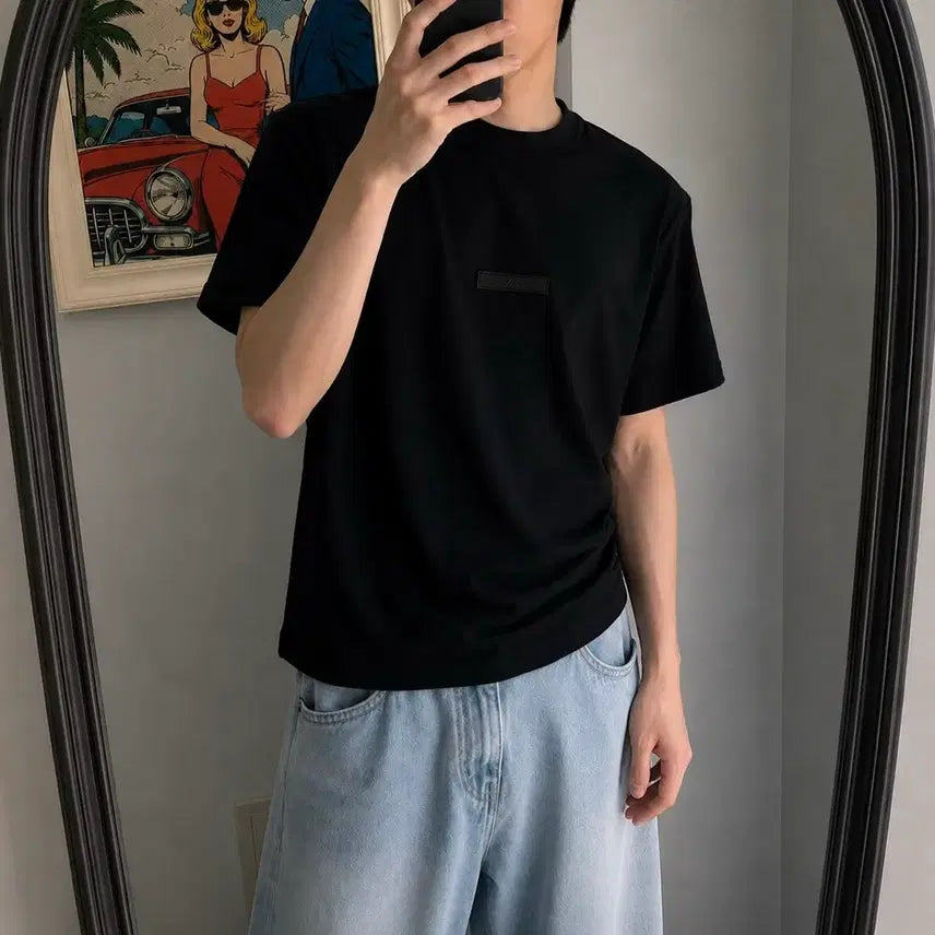 [BUNJANG] Access XX Back Slit Crop Over T-shirt / 엑세스 XX Back Slit Crop Over T-shirt 반팔