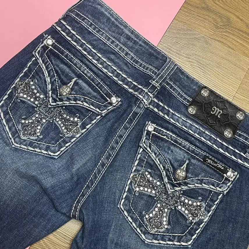 [BUNJANG] Miss Me Jeans Y2K Pintuck Gyaru Pants / Miss me jeans 미쓰미 진스 팬츠 y2k 핀터깔 갸루