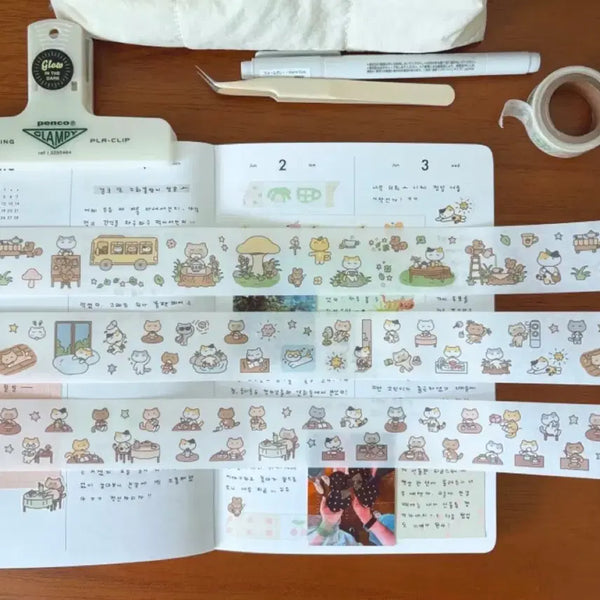 [BUNJANG] Cat Bakery Forest Teahouse Summer Kiss Cut Sticker Set / 고양이빵집 숲속찻집 여름나기 카페 키스컷