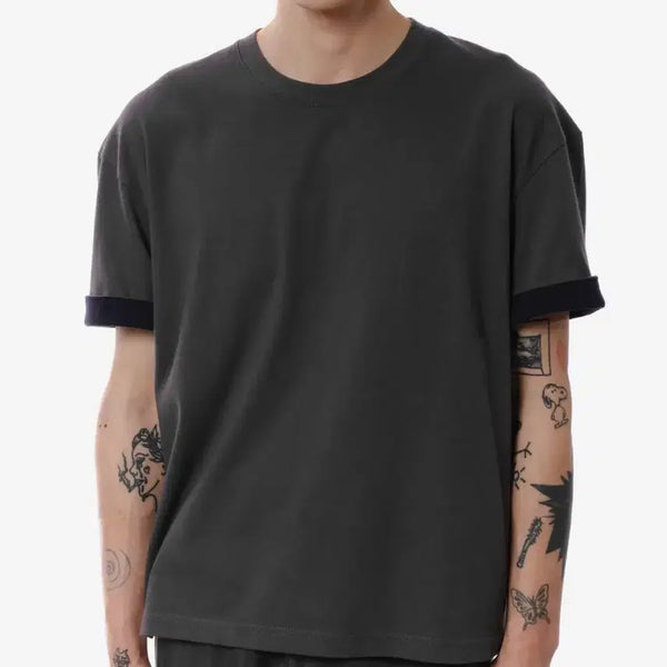 [BUNJANG] DIVEIN Layered Roll-Up T-Shirts / 다이브인 LAYERED ROLL-UP T-SHIRTS 반팔