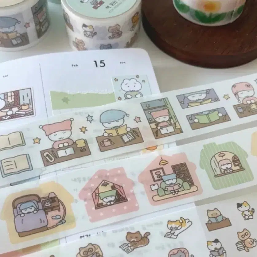 [BUNJANG] Cat Bakery Kiss Cut Sticker Set / 고양이빵집 기록의밤 따뜻한집 키스컷
