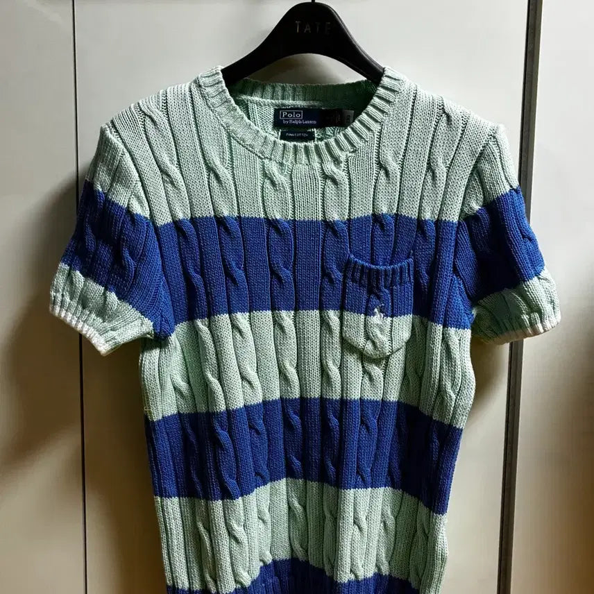 [BUNJANG] Polo Ralph Lauren Cable Knit Short Sleeve Sweater M / 폴로 랄프로렌 케이블 반팔 니트 M