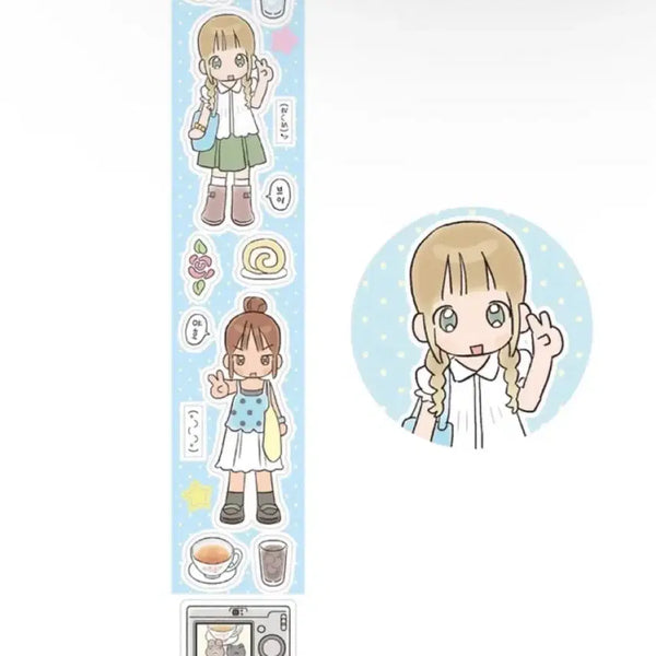 [BUNJANG] Achukoko Cafe Gaja Kiss Cut Sticker Set / 아츄코코 카페에가자 인물 키스컷
