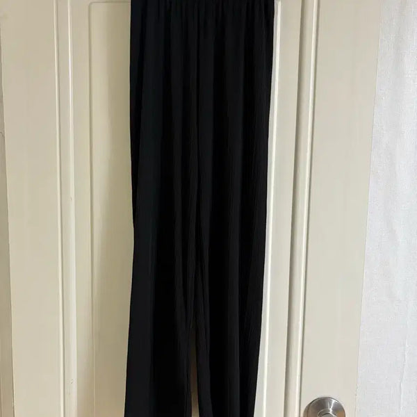 [BUNJANG] Black Pleated Pants Summer Pants / 5만원대 구매) 블랙 플리츠 바지 여름바지 밴딩바지