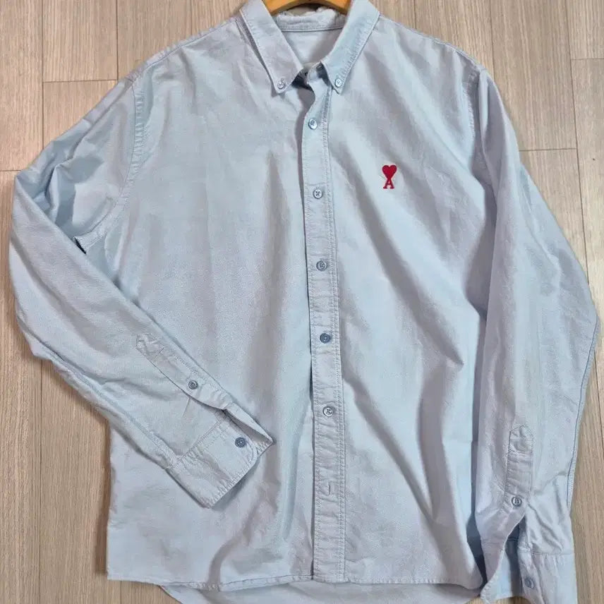 [BUNJANG] AMI Amiheart Logo Oxford Shirt / 아미 하트 로고 옥스포드 셔츠 아미핏 40