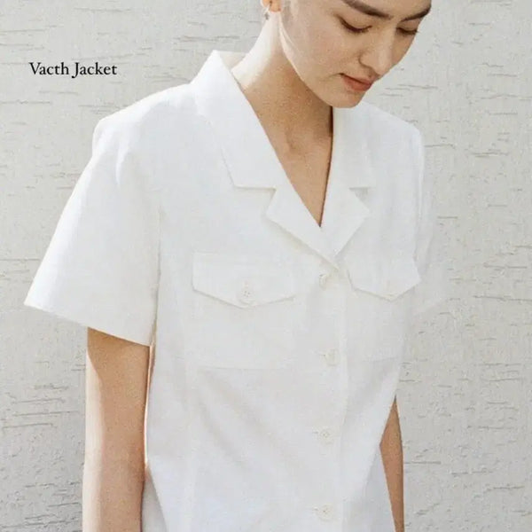 [BUNJANG] Obraire White Shirt Jacket / 오브네어 화이트 셔츠 자켓
