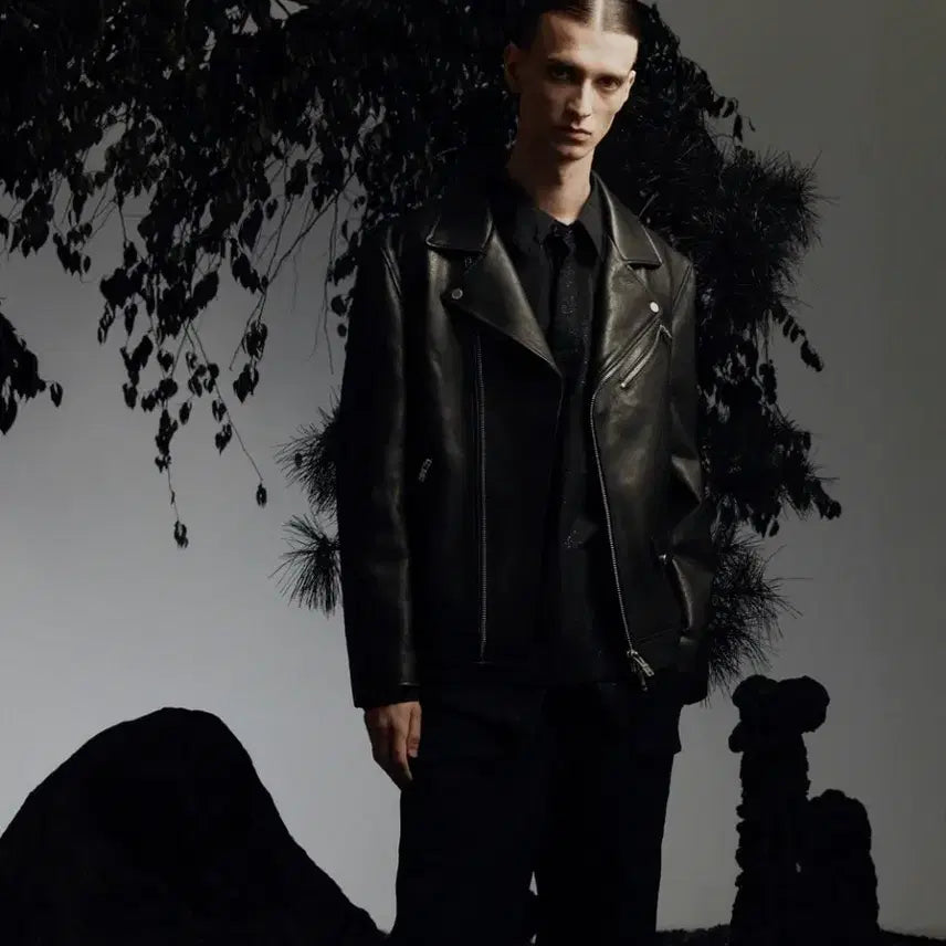 [BUNJANG] Noir Larmes Italian Lambskin Men's Rider Jacket Size 46 / 느와르라르메스 이태리 양가죽 남성 라이더 자켓 46사이즈