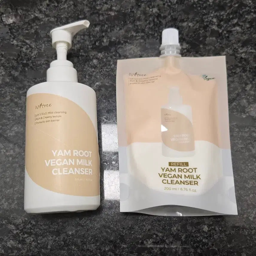 [BUNJANG] Isntree Yam Vegan Milk Cleanser (Full Size + Refill) / 이즈앤트리 참마 비건 밀크 클렌저 (본품+리필)