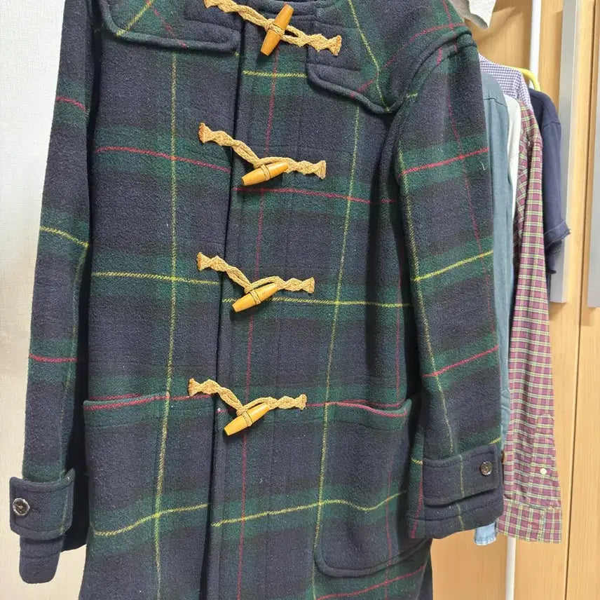 [BUNJANG] Polo Ralph Lauren Black Watch Tartan Check Duffle Coat / 폴로 랄프로렌 블랙와치 타탄 체크 더플코트