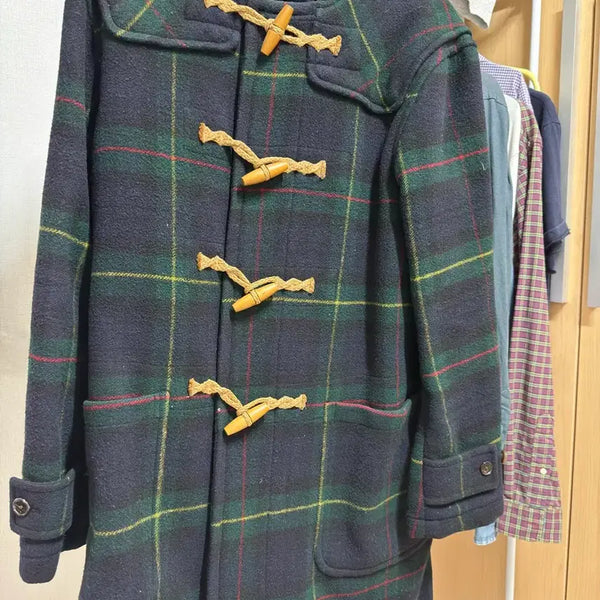 [BUNJANG] Polo Ralph Lauren Black Watch Tartan Check Duffle Coat / 폴로 랄프로렌 블랙와치 타탄 체크 더플코트