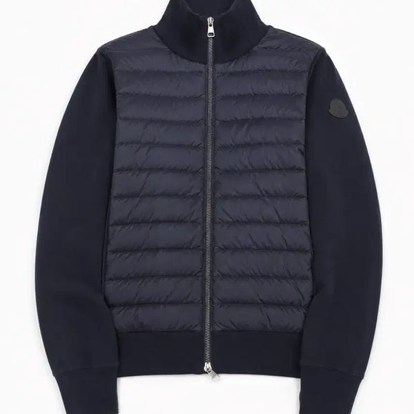 [BUNJANG] Moncler Black Logo Knit Padded Jacket / 몽클레어 블략 와펜 니트 패딩