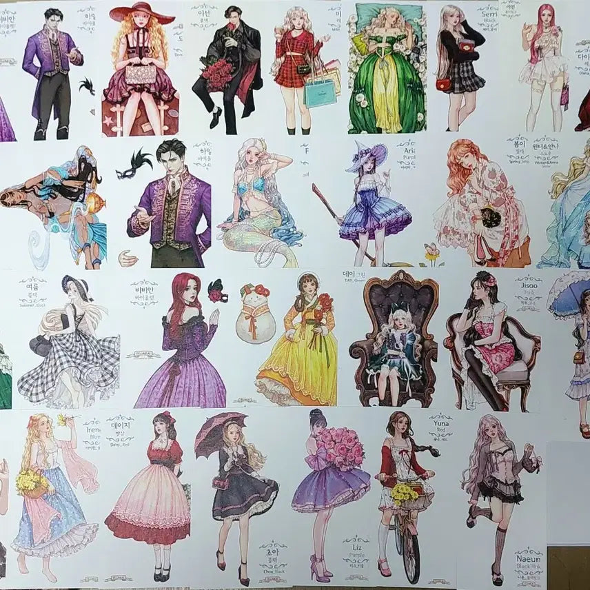 [BUNJANG] Hwarasang Store Character Sticker Sheets (200 KRW/Sheet) / 화라상점 인물인스 장당200원에 판매해요