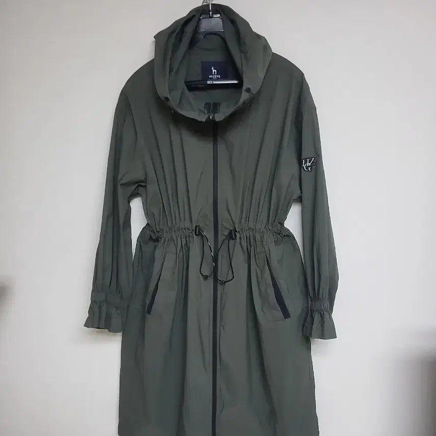 [BUNJANG] Hazzys Golf Women's Khaki Hooded Long Jacket (Size 77) / 헤지스 골프 허리스트링 후드 롱자켓 여 77