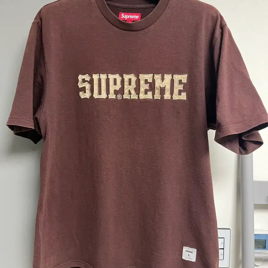 [BUNJANG] Supreme Twill Applique Short Sleeve Top Brown L / 슈프림 트윌 아플리케 숏슬리브 탑 브라운 L