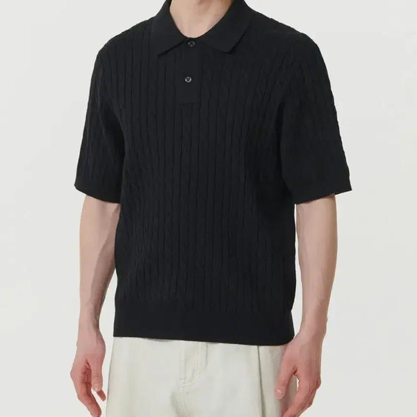 [BUNJANG] Musinsa Standard Cable Knitted Polo Shirt / 무탠다드 케이블 니티드 폴로 셔츠