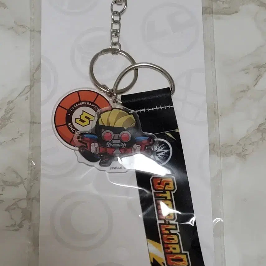 [BUNJANG] KBL x Marvel Star-Lord Collaboration Acrylic Strap Keychain / 새상품) KBL & 마블 스타로드 콜라보 아크릴 스트랩 키링
