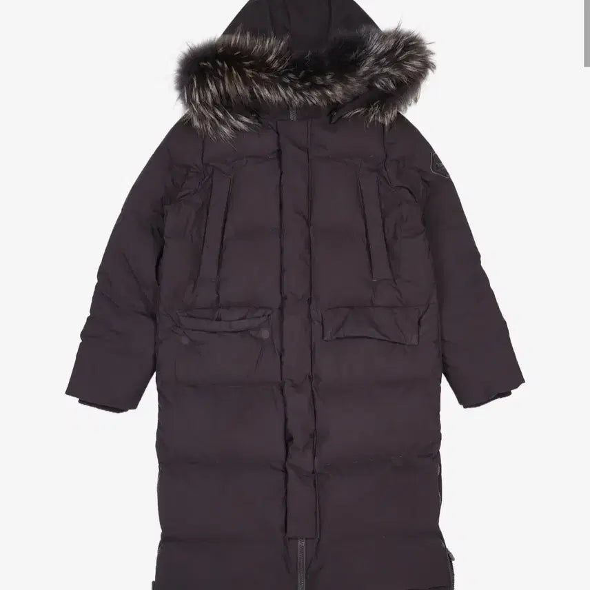 [BUNJANG] Eider Women's Long Down Jacket with Fur Hood / 여성 롱 패딩 퍼 후드 검정색