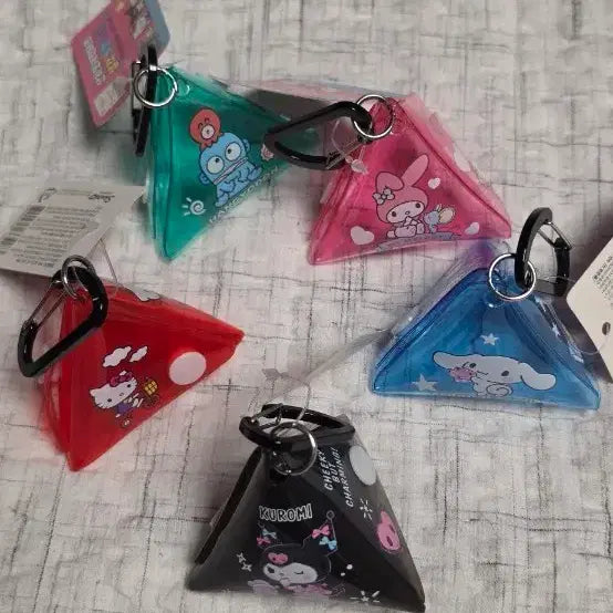 [BUNJANG] Sanrio Characters Transparent Pouch Keychain Set (5 Types) / 산리오 캐릭터즈 투명 파우치 키링 5종 세트