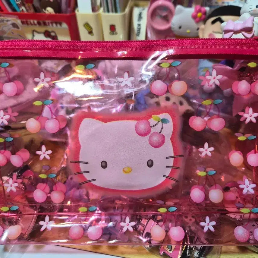 [BUNJANG] Classic Cherry Kitty PVC Pouch / 고전 체리키티 pvc 파우치