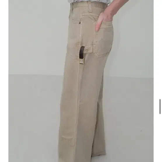 [BUNJANG] Poeto Girls Pocket Dying Beige Pants (Size M) / 포에토) Girls pocket dying beige pants 엠(M)사이즈