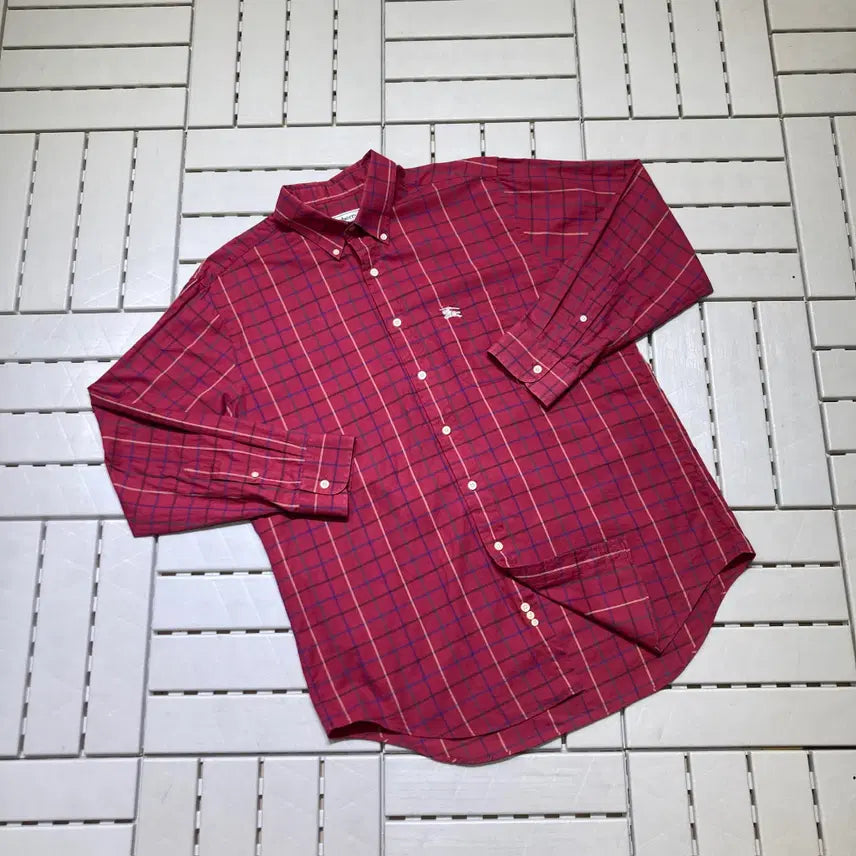 [BUNJANG] Burberry Nova Check Embroidered Long Sleeve Shirt / [41L]버버리 노바체크 자수 긴팔 셔츠 0746
