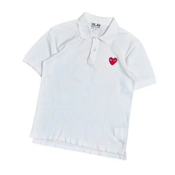 [BUNJANG] Comme des Garçons Play Patch Short Sleeve Polo Shirt / 꼼데가르송 와펜 반팔 카라티