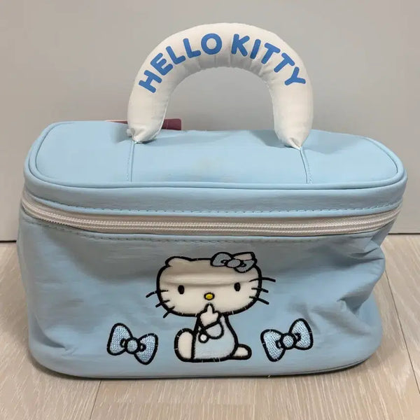 [BUNJANG] Sanrio Hello Kitty Sky Blue Vanity Pouch / [새상품] 헬로키티 하늘색 바니티 사각 파우치