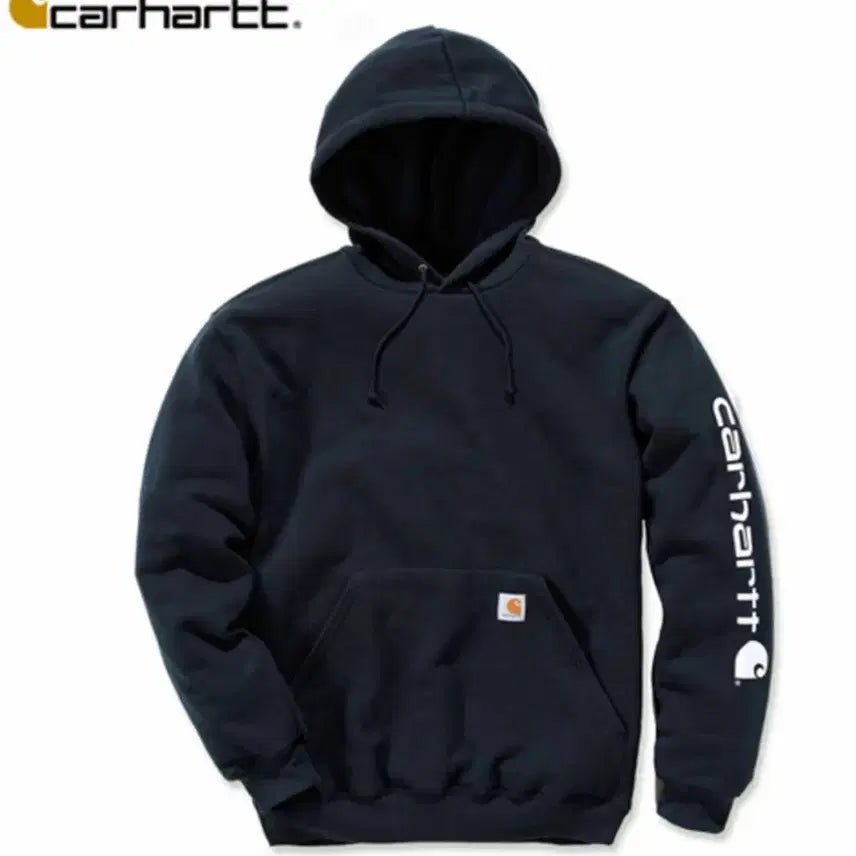 [BUNJANG] Carhartt Logo Hoodie Navy L / 칼하트 후드티 네이비 L