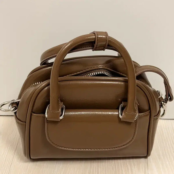 [BUNJANG] Brown Mini Boston Bag / 브라운 미니 보스턴백
