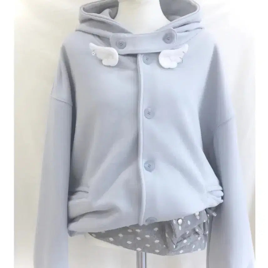 [BUNJANG] Myorang Sora Hoodie Zip-up Coat / 묘랑 소라 후드집업 코트/ 서브컬쳐 사이버코어 져지 엔젤코어