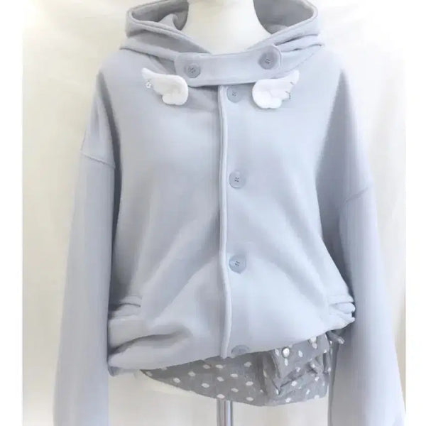 [BUNJANG] Myorang Sora Hoodie Zip-up Coat / 묘랑 소라 후드집업 코트/ 서브컬쳐 사이버코어 져지 엔젤코어