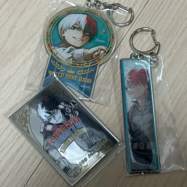 [BUNJANG] My Hero Academia Art Exhibition Todoroki Shoto Metal Keychain & 2 Other Items Bundle Set / 히로아카 원화전 토도로키 쇼토 메탈 키링 외 2종 일괄