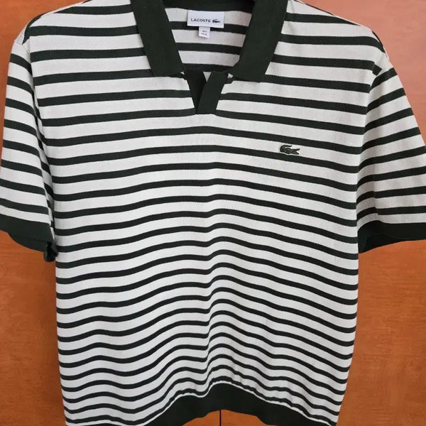 [BUNJANG] Lacoste Striped Short-Sleeve Polo Shirt / 라코스테 스트라이프 반팔 카라티 팝니다. 정가19만원